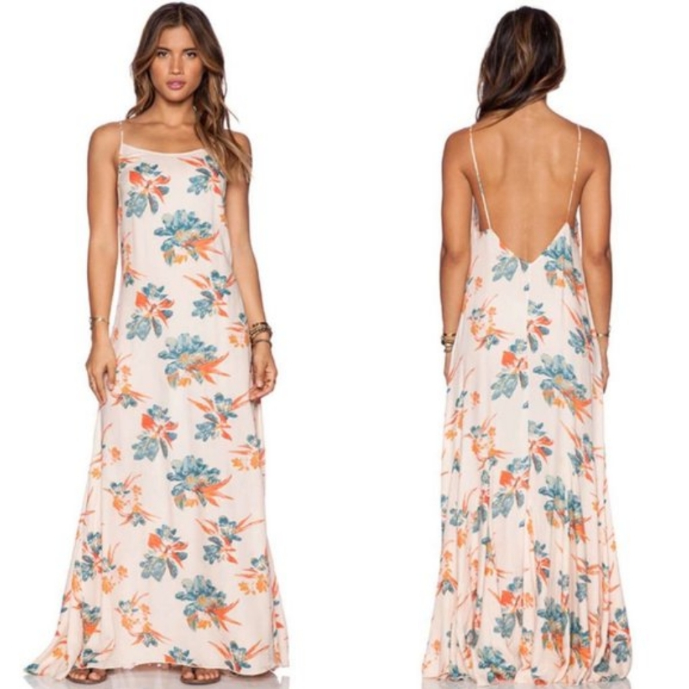 BN Intimately Free People Star Chasing maxi low-back slip dress, Hibiscus Combo